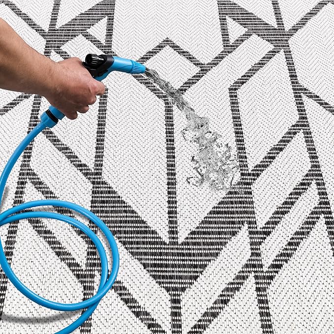 Keen Home Design Terrace Outdoor Area Rug - 5x8 Washable Indoor/Outdoor Rug for Patio, Kitchen, Balcony, Beach, Garden, Deck and Porch, Size: 5'3"x7'7"-Ruum Studio Home