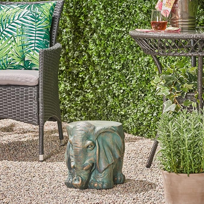 Christopher Knight Home Salome Elephant Garden Stool, Copper Patina-Ruum Studio Home