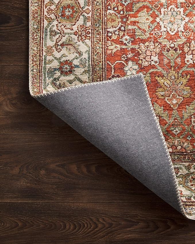 Loloi Layla Collection LAY-05 Ocean/Multi 3'-6" x 5'-6" .13" Thick Accent Rug, Soft, Durable, Vintage Inspired, Distressed, Low Pile, Non-Shedding, Easy Clean, Printed, Living Room Rug-Ruum Studio Home
