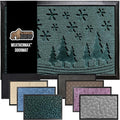GORILLA GRIP 100% Waterproof All-Season WeatherMax Doormat 35x23, US Designed Natural Rubber, Stain and Fade Resistant, Low Profile Indoor Outdoor Door Mats, Easy Clean Patio Mat, Green Snowscape-Ruum Studio Home