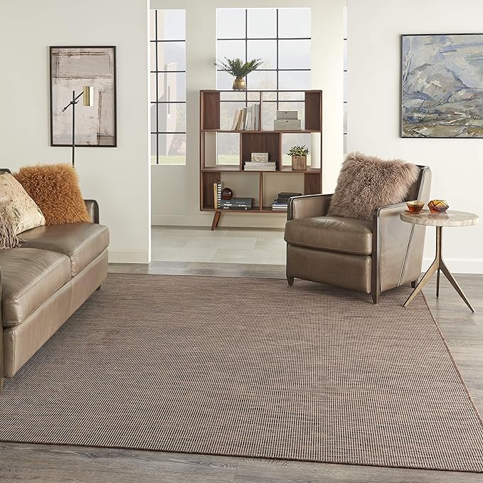 Nourison Positano Indoor-Outdoor Natural 8' x 10' Area Rug, Easy Cleaning, Non Shedding, Bed Room, Living Room, Dining Room, Backyard, Deck, Patio (8x10)-Ruum Studio Home