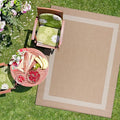 CAMILSON Outdoor Rug 9x12, Large Modern Outside Rugs for Patios Porches Waterproof Durable Washable Non-Shedding, Easy-to-Clean Indoor Outdoor Area Carpet (9 x 12, Bordered - Beige/White)-Ruum Studio Home