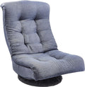 Amazon Basics Swivel Foam Lounge Chair with Headrest, Floor-Compatible, Adjustable, Gaming, 26.3D x 23.5W x 13.7H in, Denim Blue-Ruum Studio Home