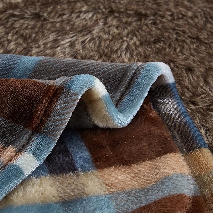 MERRYLIFE Throw Blanket Plaid Sherpa | Ultra-Plush Soft Colorful Oversized | Decorative Couch Travel Blanket | Large Size(60" 90", Greenland)-Ruum Studio Home