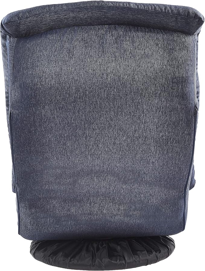 Amazon Basics Swivel Foam Lounge Chair with Headrest, Floor-Compatible, Adjustable, Gaming, 26.3D x 23.5W x 13.7H in, Denim Blue-Ruum Studio Home
