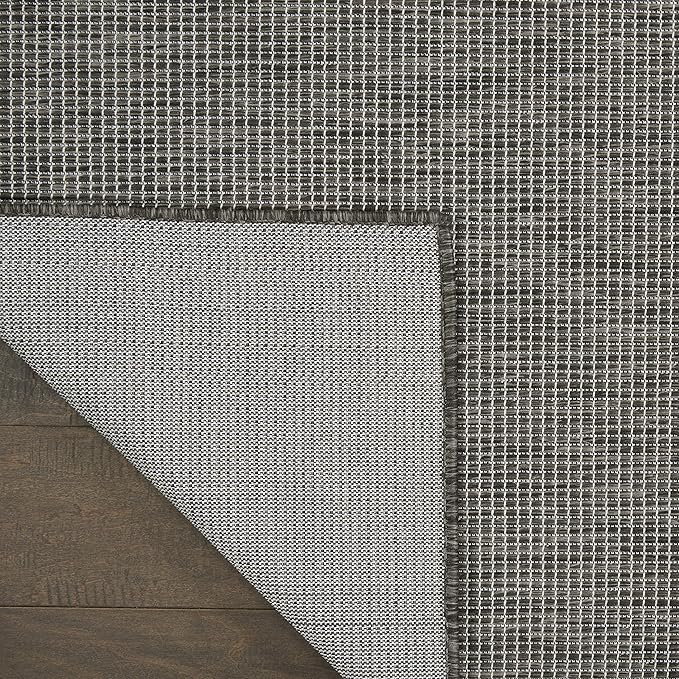 Nourison Home Positano 8' Runner Charcoal Fabric Modern Area Rug (8' Runner)-Ruum Studio Home