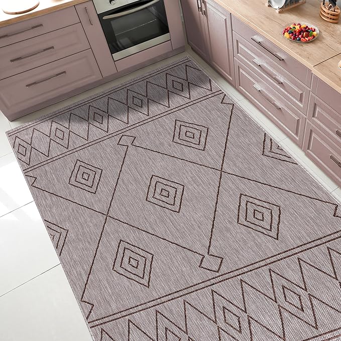 Keen Home Design Terrace Outdoor Throw Rug - 3x5 Washable Indoor/Outdoor Rug for Patio, Kitchen, Balcony, Beach, Garden, Deck and Porch, Size: 3'x5'-Ruum Studio Home