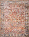 Loloi Layla Collection LAY-02 Spice/Marine 2'-6" x 9'-6" .13" Thick Runner Rug, Soft, Durable, Vintage Inspired, Distressed, Low Pile, Non-Shedding, Easy Clean, Printed, Living Room Rug-Ruum Studio Home