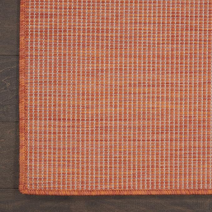 Nourison Positano Indoor/Outdoor Terracotta 9' x 12' Area Rug, Easy- Cleaning, Non Shedding, Bed Room, Living Room, Dining Room, Backyard, Deck, Patio (9x12)-Ruum Studio Home