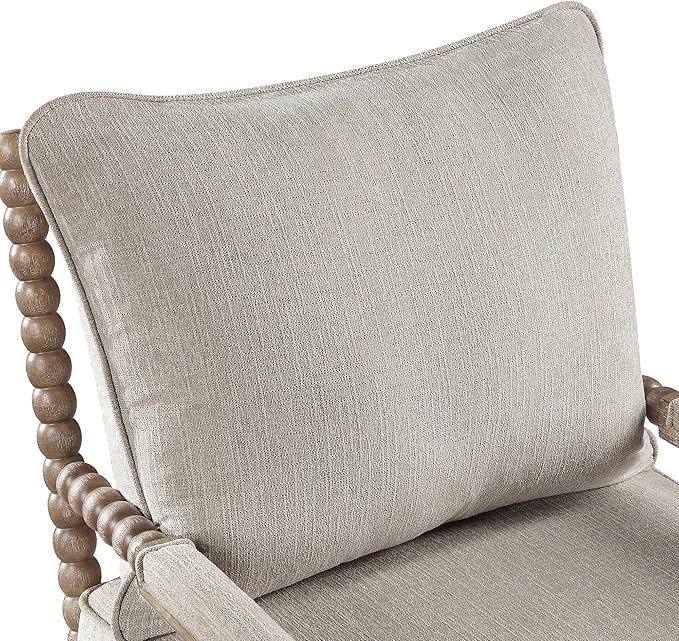 DUHOME Linen Fabric Spindle Accent Chair with Wood Frame,Modern Accent Chairs with Padded Spring Seat and Brushed White Base for Living Room Bedroom Farmhouse Home Office Belcony-Ruum Studio Home