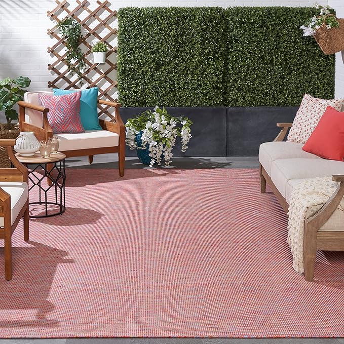 Nourison Home Positano Indoor/Outdoor Rainbow 9' x 12' Area Rug, Easy Cleaning, Non Shedding, Bed Room, Living Room, Dining Room, Backyard, Deck, Patio (9x12)-Ruum Studio Home