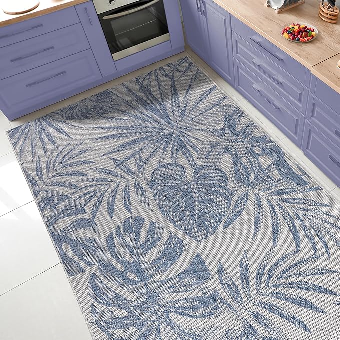 Keen Home Design Terrace Outdoor Area Rug - 6x9 Washable Indoor/Outdoor Rug for Patio, Kitchen, Balcony, Beach, Garden, Deck and Porch, Size: 6'x8'10"-Ruum Studio Home