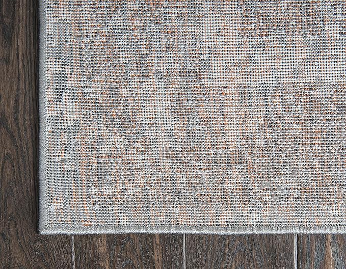 Unique Loom Rosso Collection Vintage, Traditional, Bohemian, Geometric, Distressed, Southwestern Area Rug, 5' 0" x 8' 0", Gray/Ivory-Ruum Studio Home