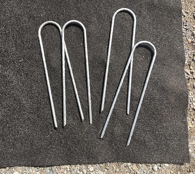 Sandbaggy Galvanized 6-Inch Landscape Staples | Industrial Grade 9 Gauge Steel | Also Called Fabric Pins, Garden Earth Stakes, Lawn Nails | Trusted by Farmers & Homeowners Across The USA (100 Staples)-Ruum Studio Home