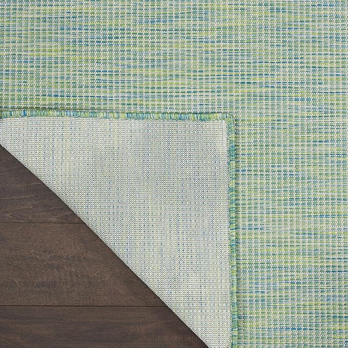 Nourison Home Positano 10' Runner Blue Green Fabric Modern Area Rug (10' Runner)-Ruum Studio Home