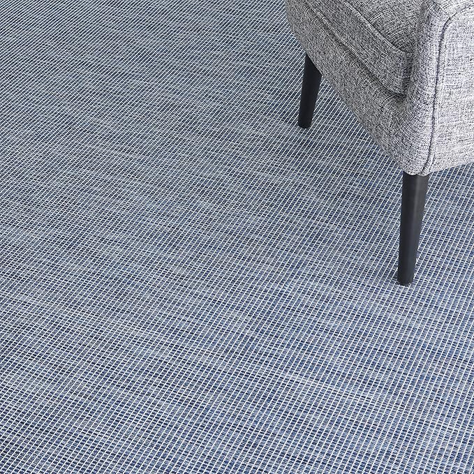 Nourison Positano Indoor-Outdoor Navy Blue 5' x 7' Area Rug, Easy Cleaning, Non Shedding, Bed Room, Living Room, Dining Room, Backyard, Deck, Patio (5x7)-Ruum Studio Home