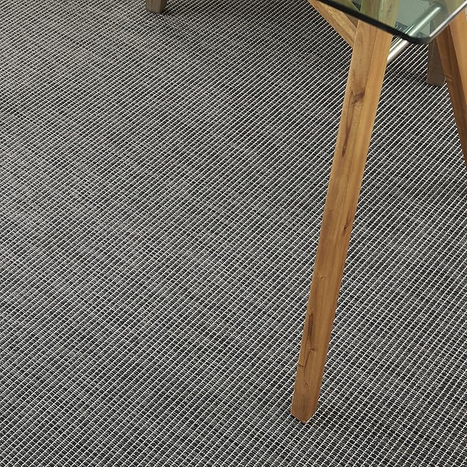 Nourison Positano Indoor-Outdoor Charcoal 4' x 6' Area Rug, Easy Cleaning, Non Shedding, Bed Room, Living Room, Dining Room, Backyard, Deck, Patio (4x6)-Ruum Studio Home