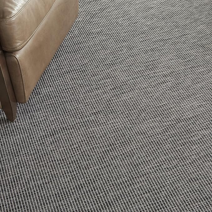 Nourison Home Positano 8' Runner Charcoal Fabric Modern Area Rug (8' Runner)-Ruum Studio Home